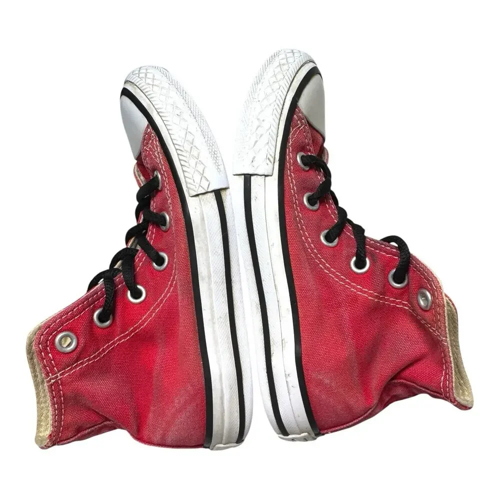 Converse Chuck Taylor All Star Hi Top Sneakers Youth 12 Red Canvas 3J232